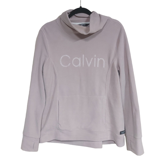Calvin Klein Performance Soft Blush Pink Lilac Mock Neck W/ Pockets Sweater - Picture 1 of 5